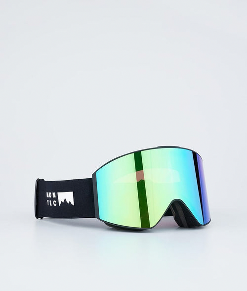 Masque De Ski – Noir Avec Écran Miroir Vert Tourmaline