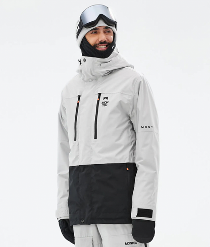 Fawk Veste de ski pour homme – Gris clair / Noir