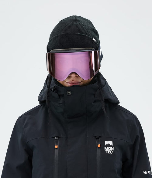 Masque De Ski – Noir Avec Écran Miroir Rose Saphir