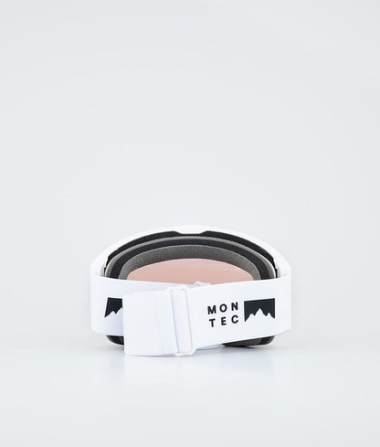 Masque De Ski – Blanc Avec Écran Miroir Rose Saphir