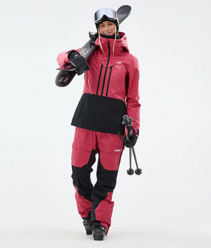Moss W Veste de ski pour femme – Rouge clair / Noir